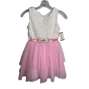 Emily Rose Sp Occasion Dress Girls Floral Tulle Pink Easter Wedding NWT Sz 8